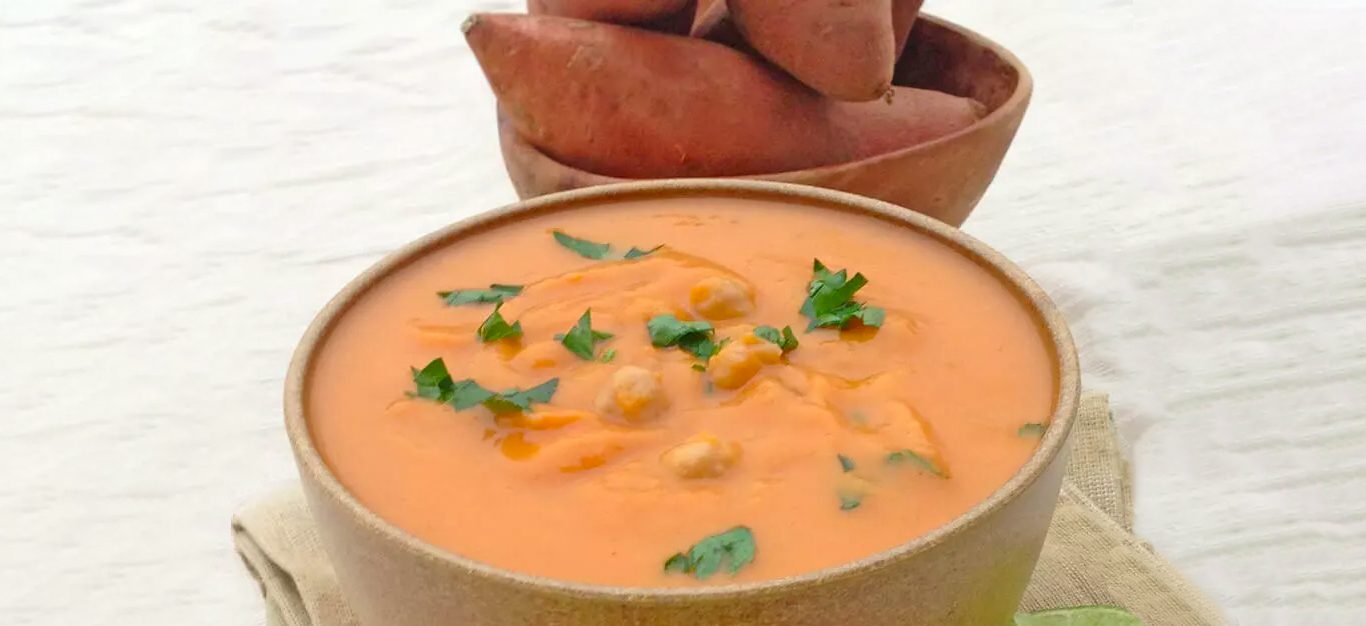 Spicy Sweet Potato Bisque with Chickpeas Recipe - Forks Over Knives