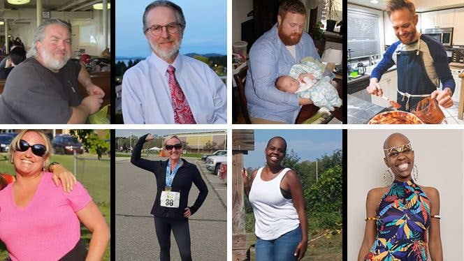 Before and after photos for four plant-based success stories