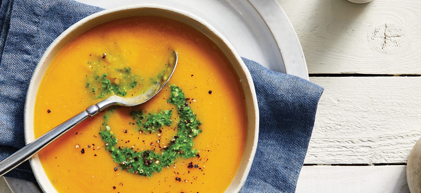 Butternut Bisque with Parsley Pistou