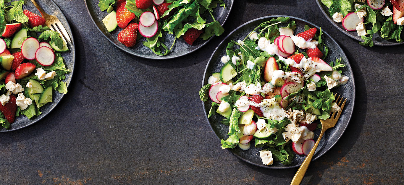 Strawberry-Radish Salad with Creamy Lemon Dressing