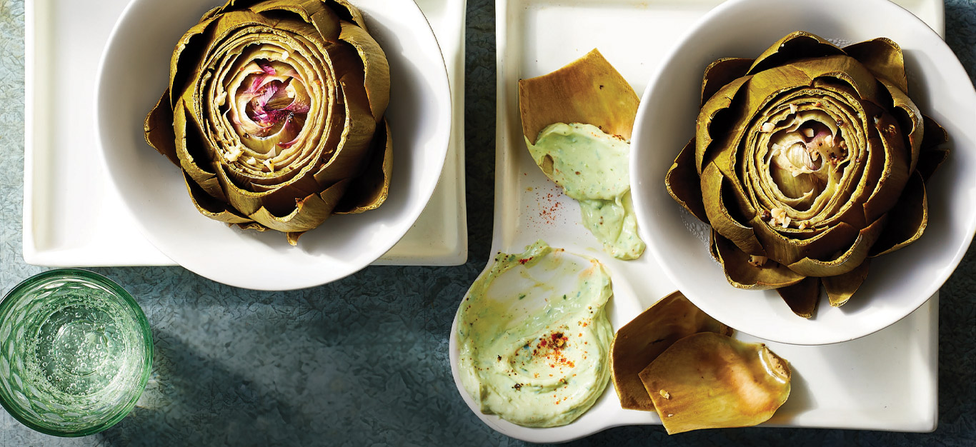 Instant Pot Artichokes with Lemony Vegan Aioli