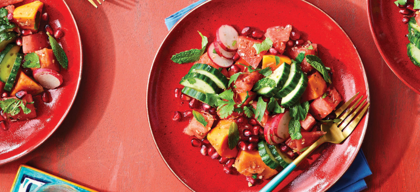 Tropical Fruit Salad with Ginger-Lime Dressing