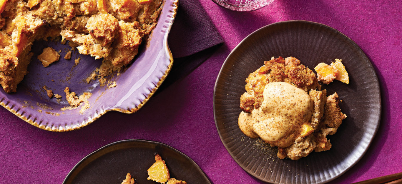 Ginger Peach Bread Pudding