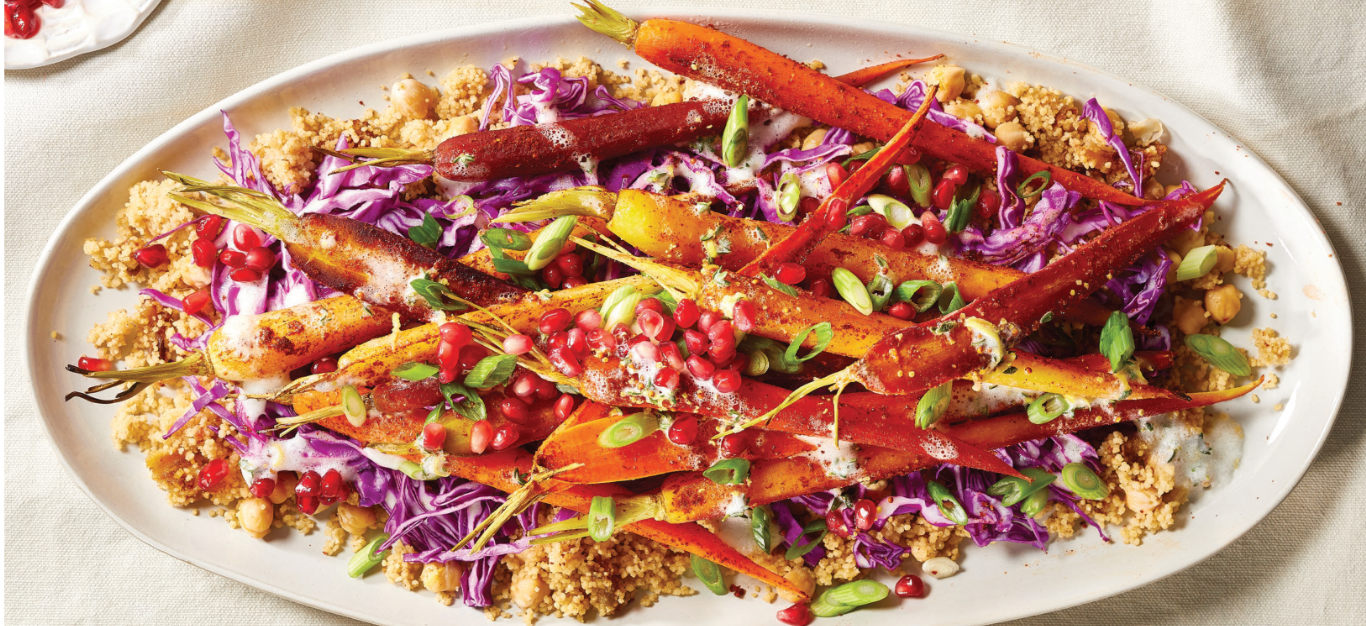 Harissa Roasted Carrot Salad with Couscous
