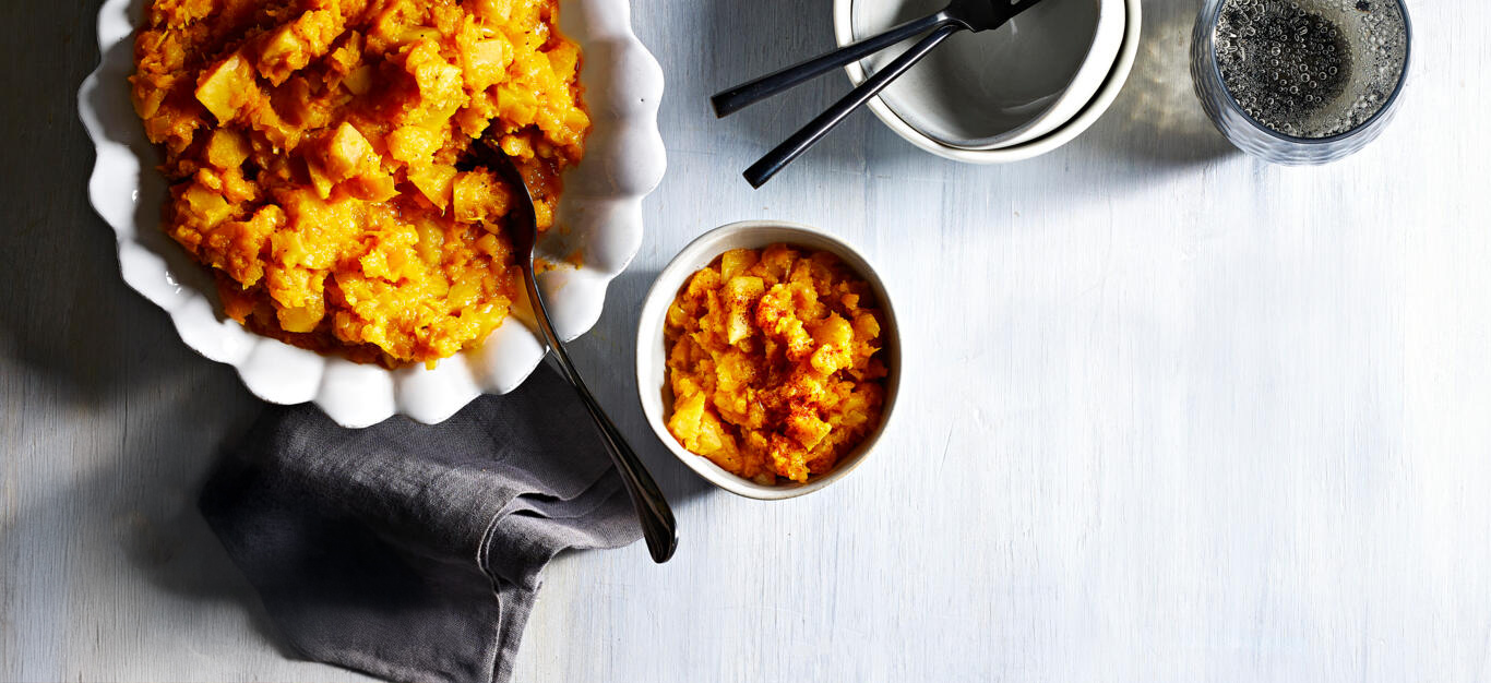 Roasted Red Kuri Squash and Golden Beet Mash