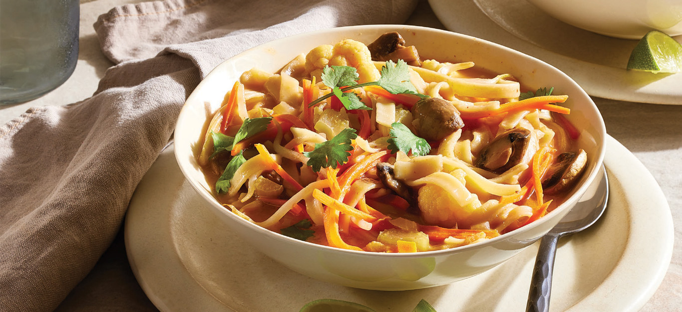 Coconut Curry Noodle Bowls with Mushrooms