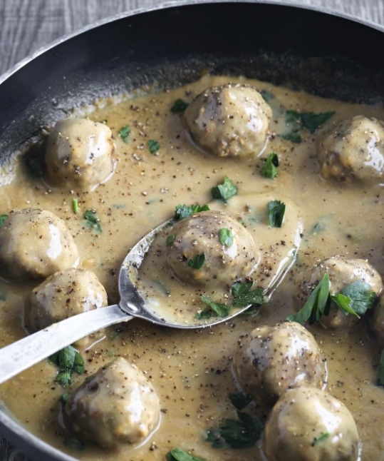 Vegan Swedish meatballs from Brandi Doming's Vegan Wholesome Cookbook