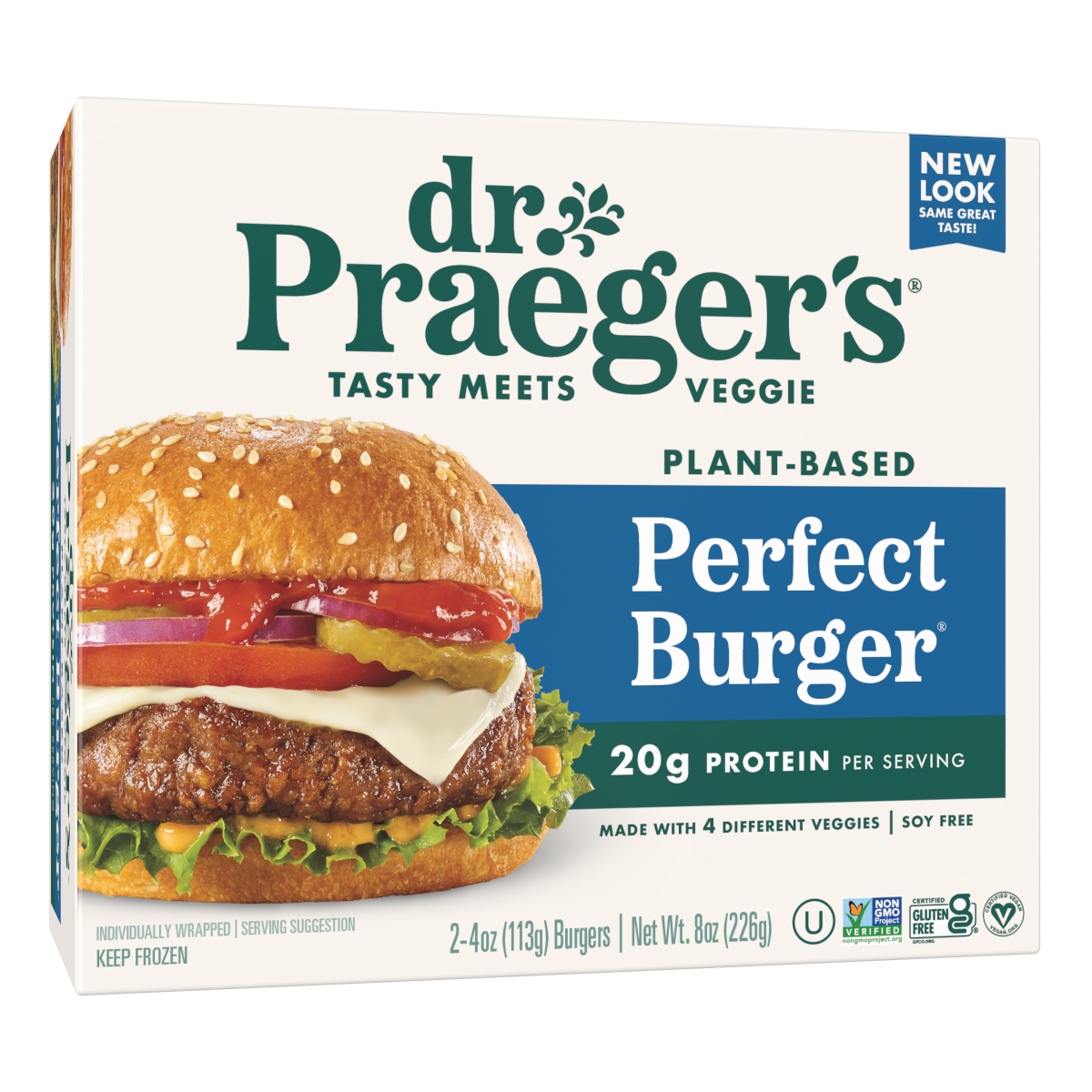 a box of Dr. Praeger's perfect burgers
