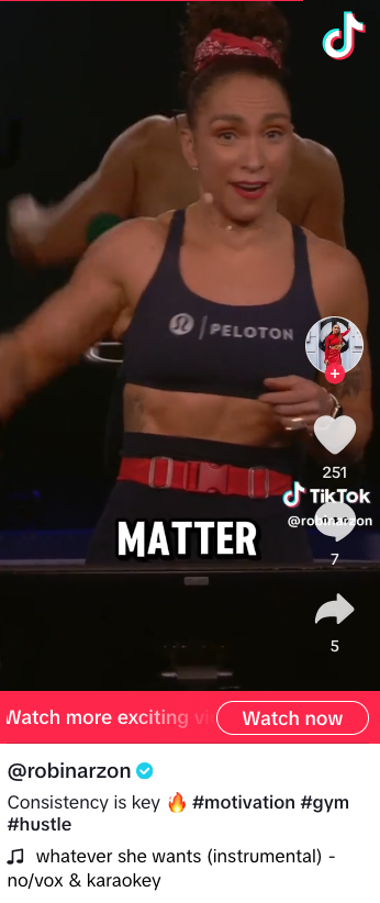 Screenshot of Robin Arzon's TikTok