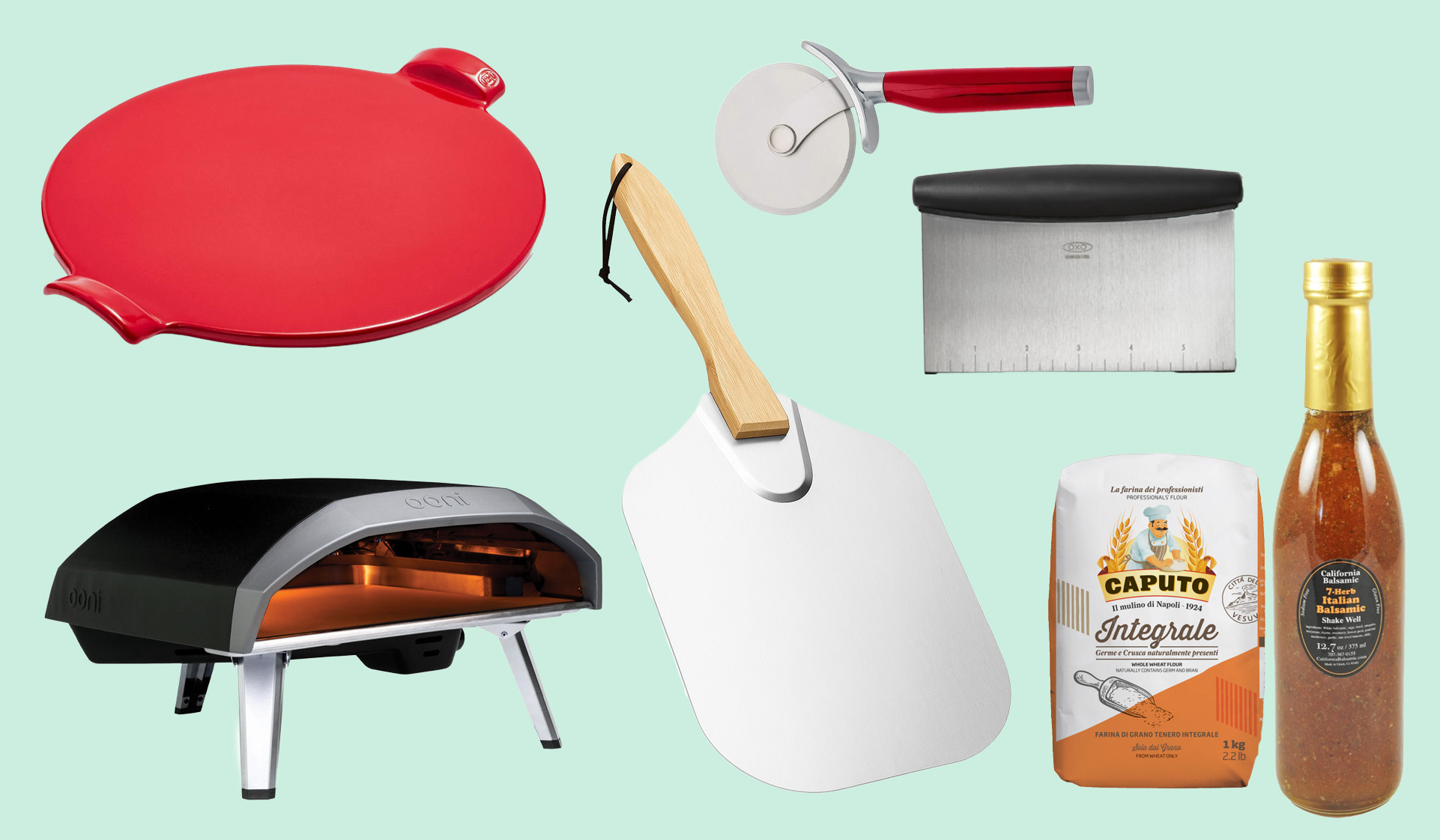 A collection of pizza tools for making tasty homemade pizza