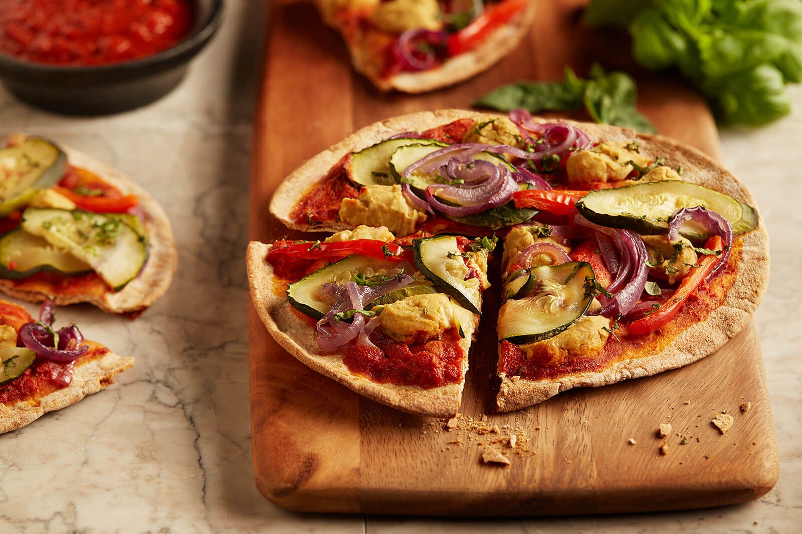 “Cheesy” Veggie Pizzettes