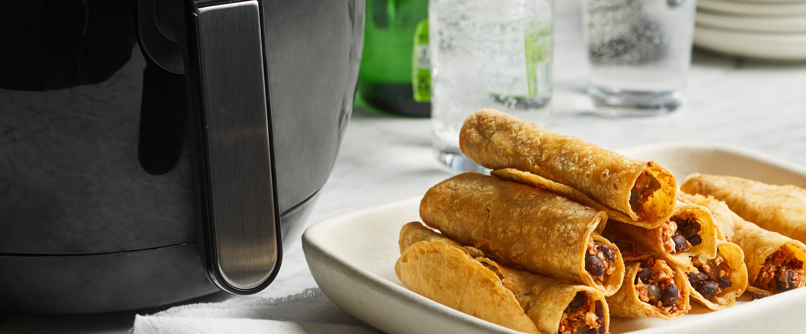 Air-Fryer Taquitos with Cauliflower and Black Beans | Forks Over Knives