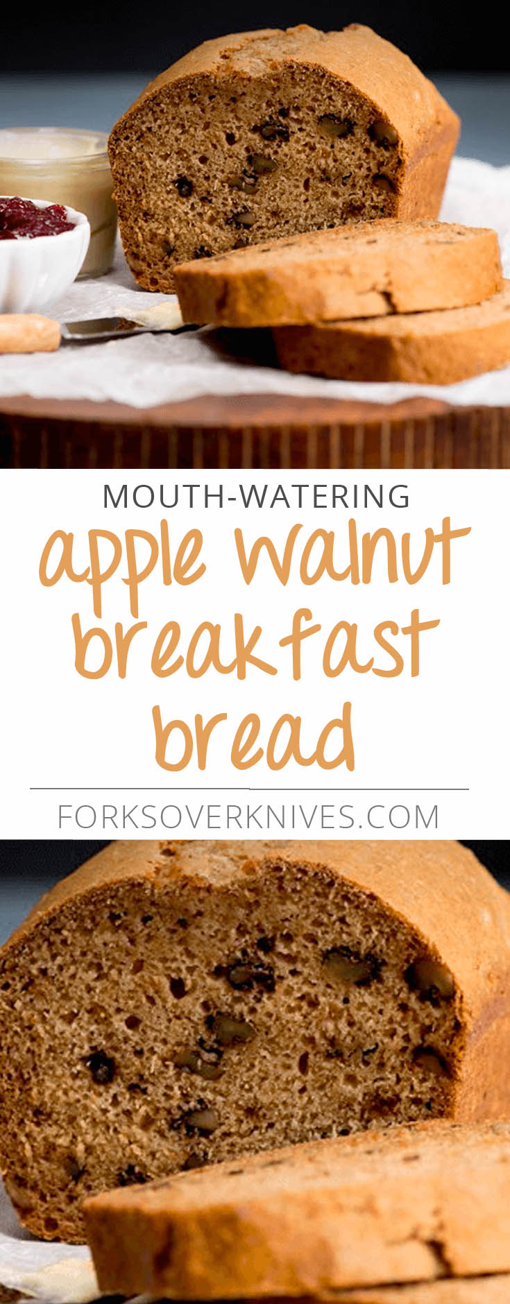 AppleWalnut Breakfast Bread PlantBased Vegan Recipe