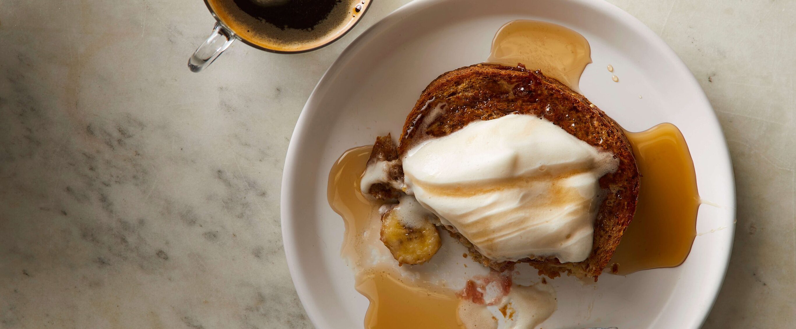 Banana-Stuffed Aquafaba French Toast