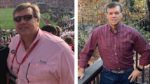 Barry Lindler before and after he started working from home, making his own meals, and lost 90 pounds