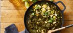 Beet Greens and Spinach Saag with Tofu