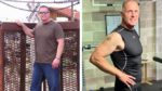 Poul David Rasmussen before and after adopting a plant-based diet - on the left, heavier; on the right, leaner and more toned