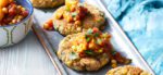 Chickpea and Corn Fritters with Tomato-Corn Chutney