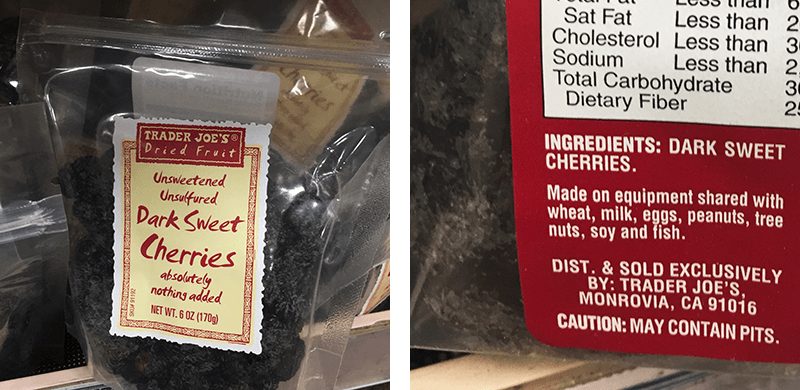 Dried Cherries at Trader Joe's