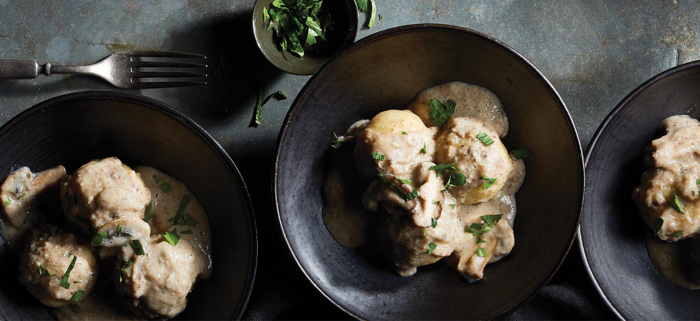 German Potato Dumplings with Mushroom Gravy Recipe
