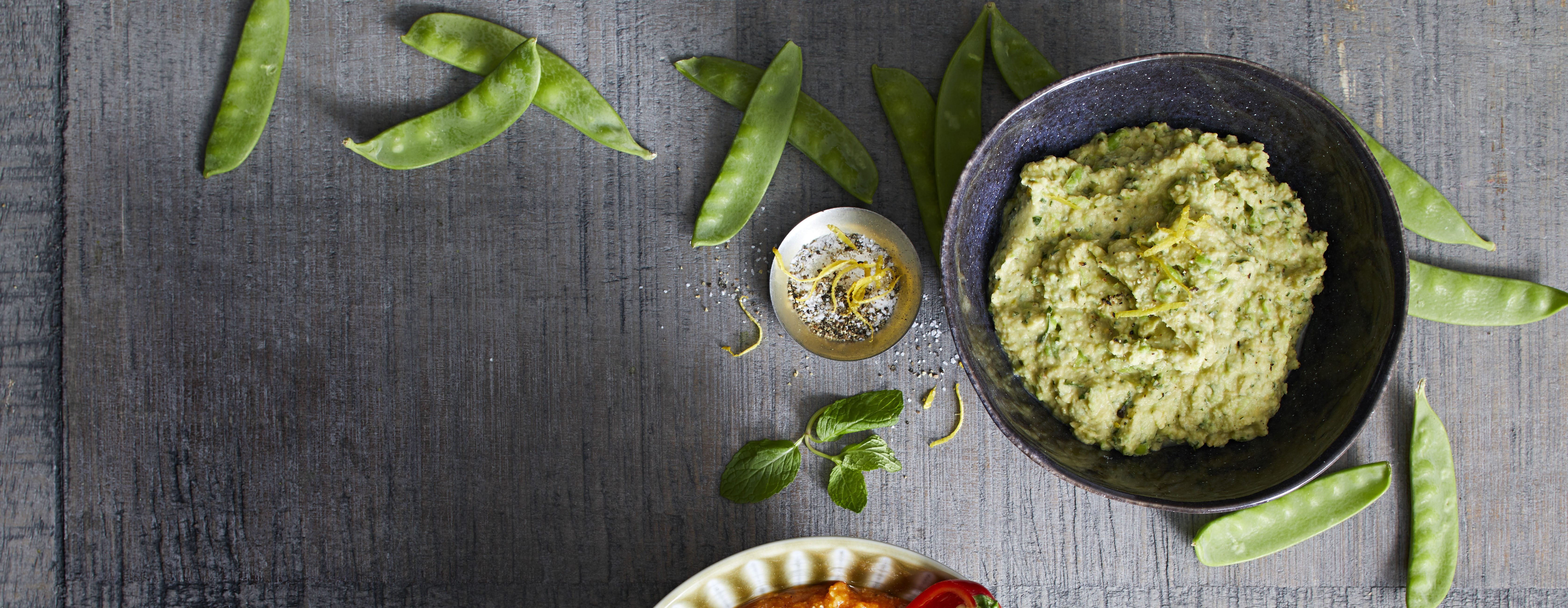 Green Pea Hummus with Fresh Mint for Wordpress