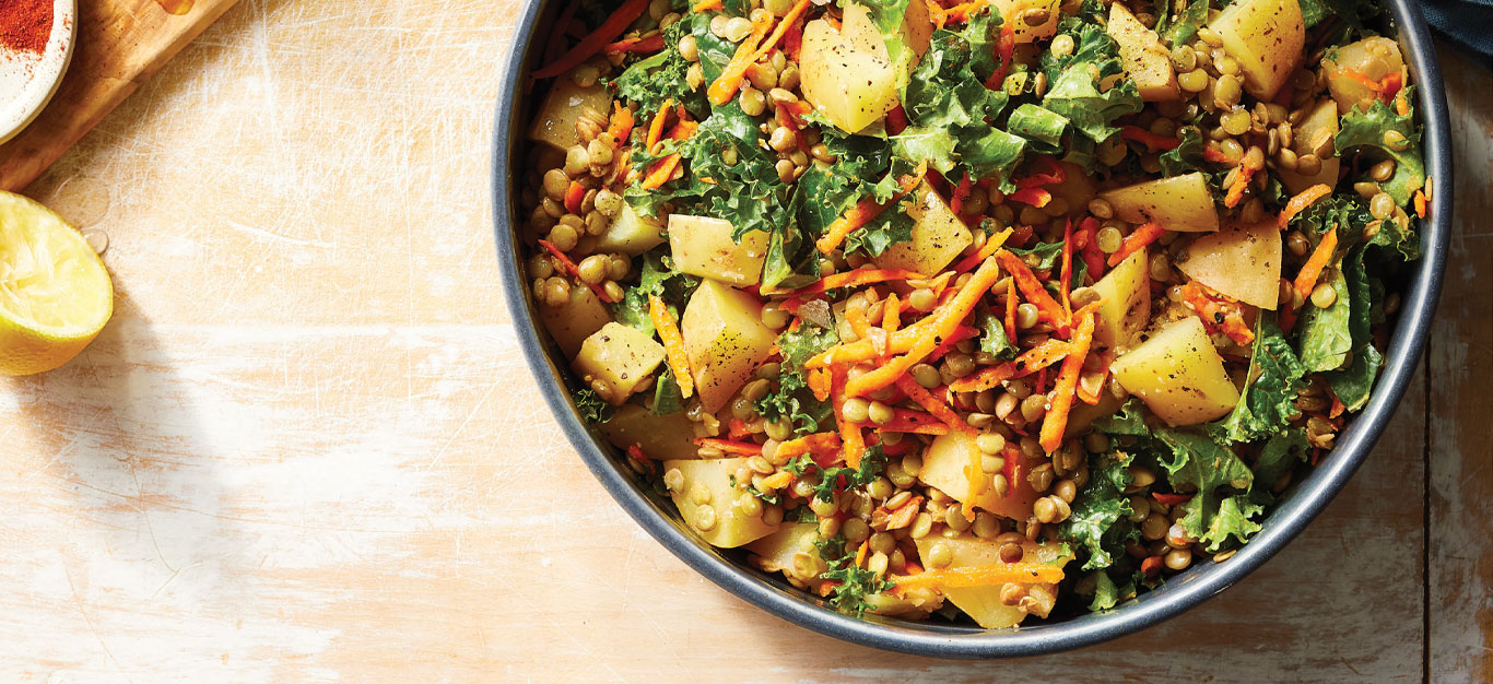 Kale and Lentil Salad with Potatoes Recipe