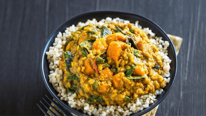 Lentil, Chard, Sweet Potato Curry