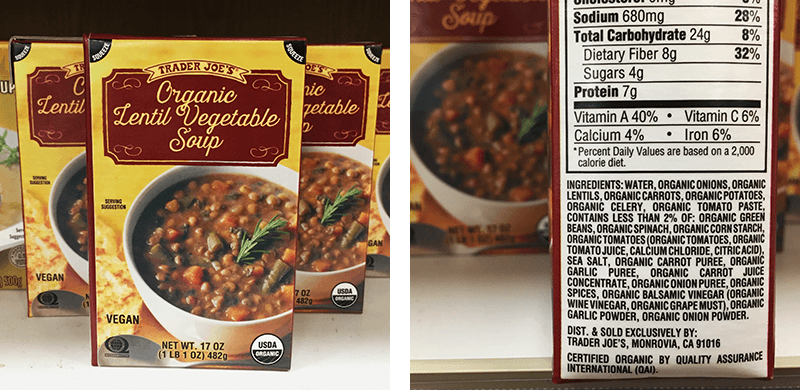 Lentil Soup at Trader Joe's