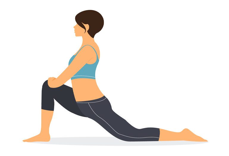 Illustration of Anjaneyasana (Low Lunge) yoga pose