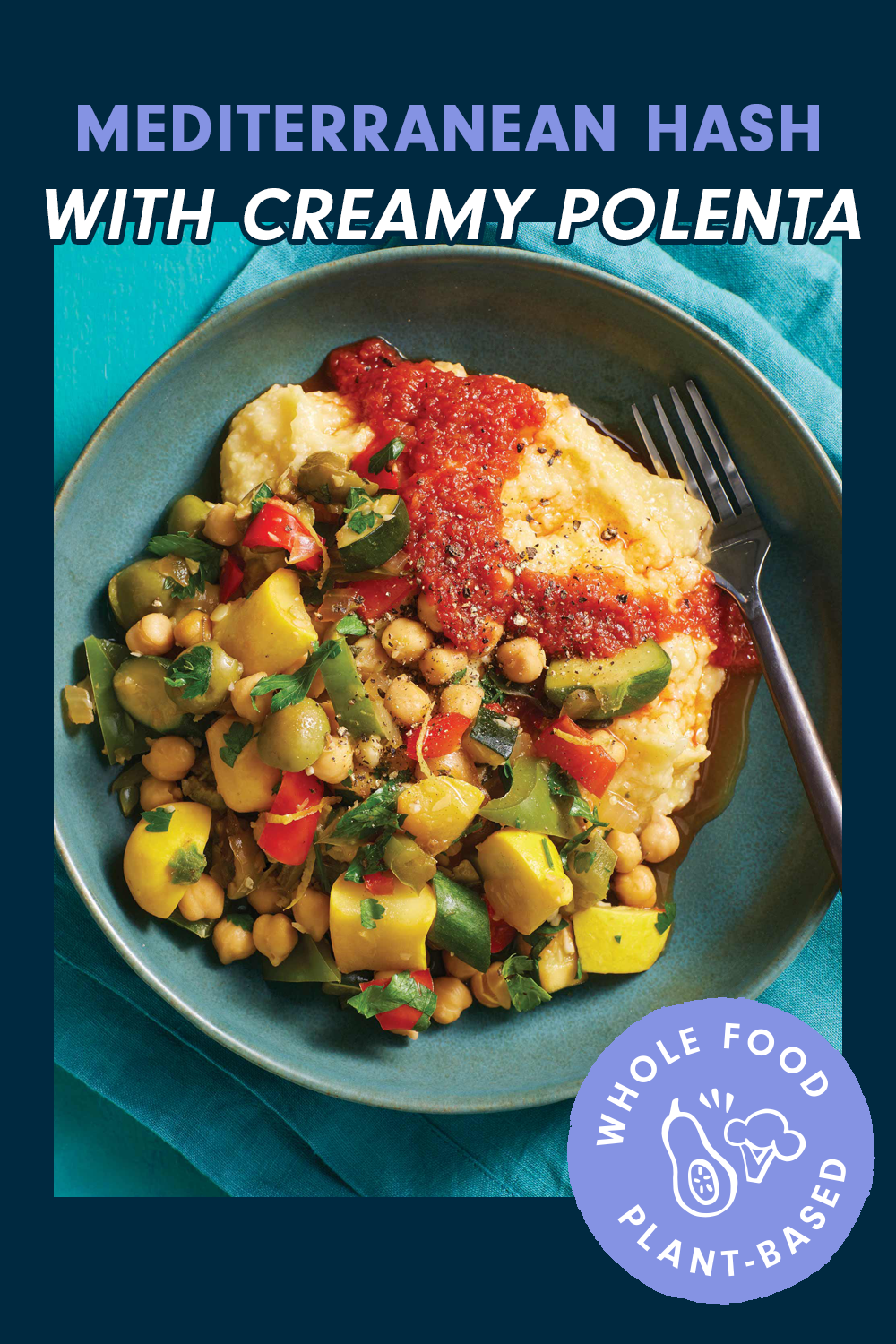 Mediterranean Pepper and Squash Hash with Creamy Polenta Recipe Forks