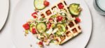 Miso Tofu Waffles with Kasha Salad