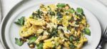 Potato-Spinach Casserole with Trumpet Mushrooms