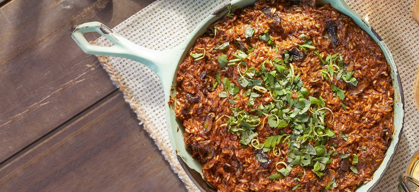 Pumpkin Risotto Frittata with Mushrooms - Forks Over Knives