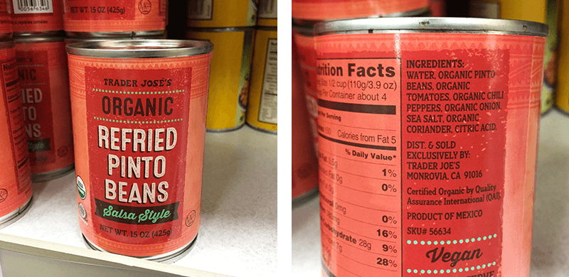 Refried Pinto Beans Vegan Trader Joe's