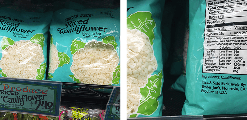 Riced Cauliflower at Trader Joe's