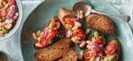 Roasted Tomato, White Bean, and Olive Bruschetta