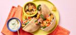 Roasted Eggplant Gyros with Watermelon Rind Pickles