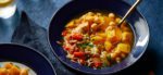 Roasted Red Pepper and Squash Soup with Chickpeas