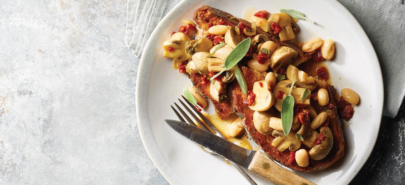 10-Minute Sage and Mushroom Tartine Recipe - Forks Over Knives