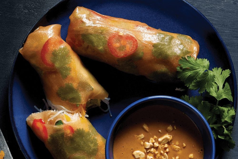Squash and Bean Thread Noodle Spring Rolls