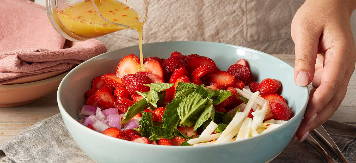 Strawberry-Mint Salad with Easy Maple-Dijon Dressing Recipe