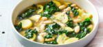 Summer Squash Soup with White Beans and Kale