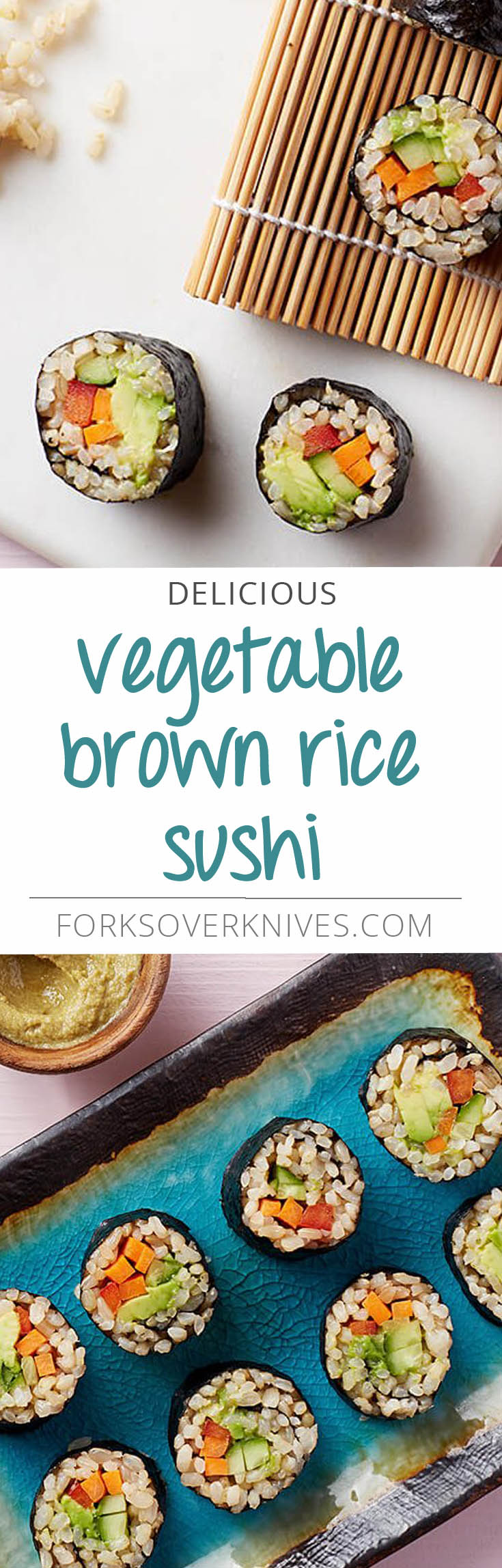 Vegetable Brown Rice Sushi PlantBased Vegan Recipe