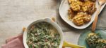 Waffled Smashed Potatoes with Creamed Spinach