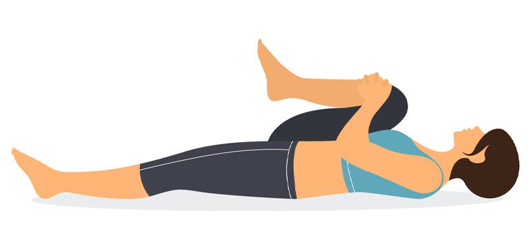 illustration of Ardha Apanasana (Knee to Chest) yoga pose