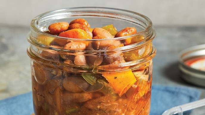 Spicy Beans and Rice in a mason jar
