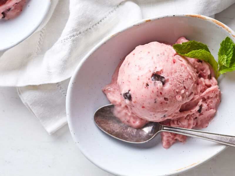 Strawberry Chocolate nice cream - plant-based ice cream