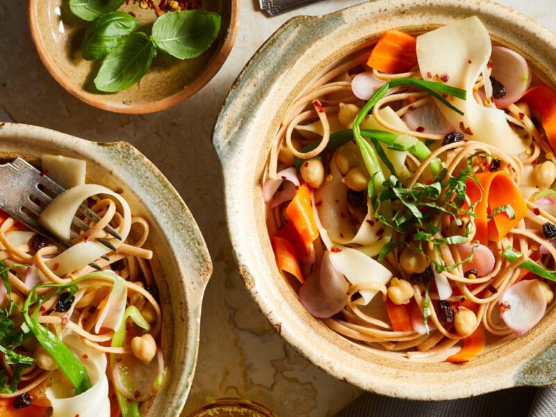 linguine root vegetable ribbons