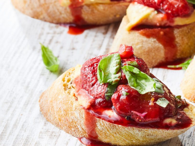 Roasted Strawberry Bruschetta