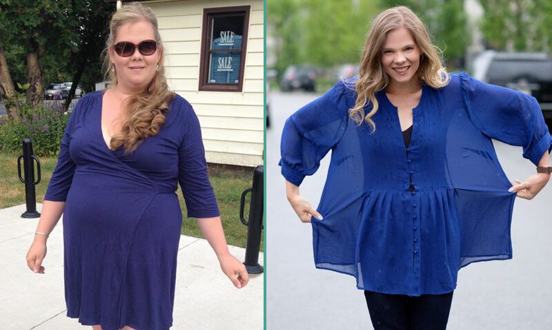 Andrea Sereda Before and After Losing Weight on a Plant-Based Diet and overcoming fatty liver disease